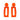 Boucles d'oreilles style rectangle de couleur orange